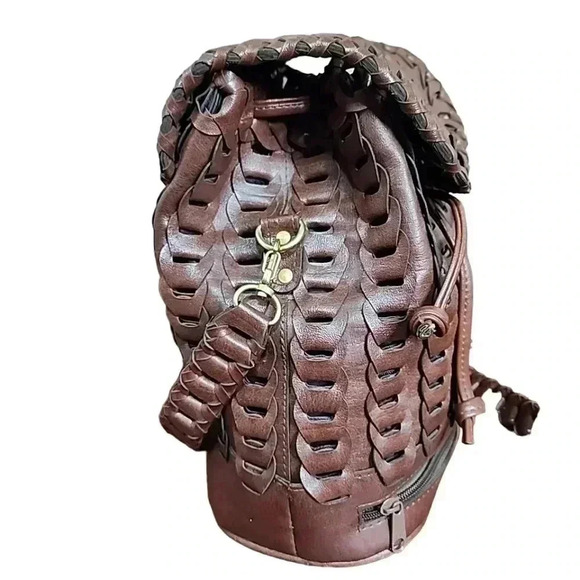 Vintage Faux Leather Chain Woven Boho Hippie Crossbody Bag – Beautiful Purse - Picture 6 of 16